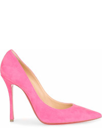 Christian Louboutin Decoltish 100 Pink Suede Pump