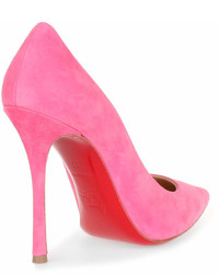 Christian Louboutin Decoltish 100 Pink Suede Pump
