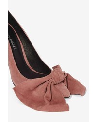 Jeffrey Campbell Grandame Suede Bow Pump Dusty Rose