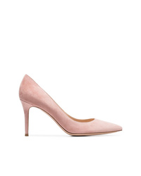 Gianvito Rossi Nude 85 Suede Leather Pumps
