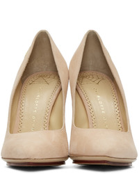 Charlotte Olympia Pink Suede Bacall Heels
