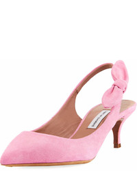 Tabitha Simmons Rise Suede Slingback Pump With Bow