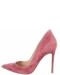 Gianvito Rossi Suede Pointed Toe Pumps