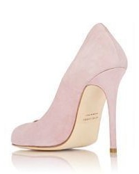 Barneys New York Suede Rounded Toe Pumps Red