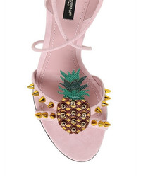 Dolce & Gabbana 85mm Keira Pineapple Suede Sandals