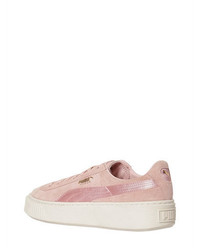 Puma Select Basket Platform Suede Satin Sneakers