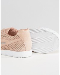 Gola Harrier Blush Pink Perforated Suede Sneakers