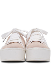 Opening Ceremony Pink Suede Cici Lace Up Slide Sneakers