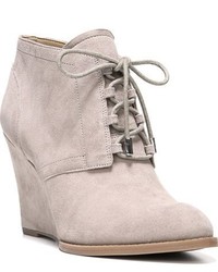 Pink Suede Wedge Ankle Boots