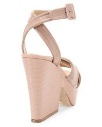 Sergio Rossi Hannelore Suede Leather Wedge Sandals