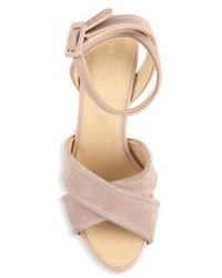 Sergio Rossi Hannelore Suede Leather Wedge Sandals