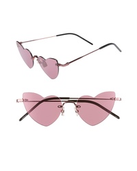 Saint Laurent 50mm Rimless Heart Shaped Sunglasses