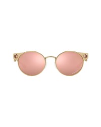Oakley 50mm Round Sunglasses In Satin Goldprizm Gold At Nordstrom