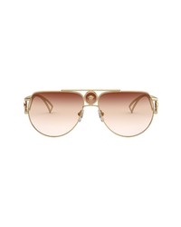 Versace 60mm Aviator Sunglasses In Goldorange Gradient Brown At Nordstrom