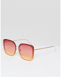 A. J. Morgan Aj Morgan Rectangle Sunglasses In With Pink Yellow Tinted Lens