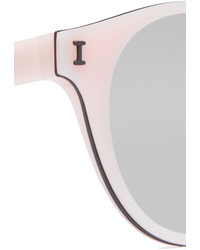 Illesteva Amalfi Round Frame Acetate Mirrored Sunglasses Pastel Pink