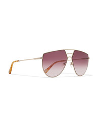 Chloé Aviator Style Gold Tone Sunglasses