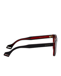 Gucci Black And Red Gg0735s Sunglasses