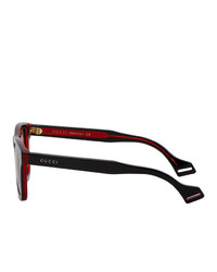 Gucci Black And Red Gg0735s Sunglasses