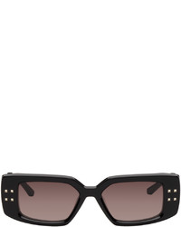 Valentino Garavani Black V Rectangular Frame Sunglasses