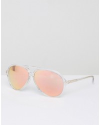 Markus Lupfer Blue Glitter Sunglasses With Brow Bar And Tinted Lens