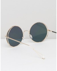 Aldo Bruyssel Peach Mirror Lens Round Sunglasses