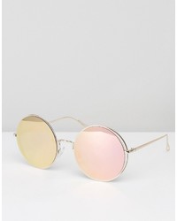 Aldo Bruyssel Peach Mirror Lens Round Sunglasses