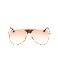 Tom Ford Ethan 60mm Gradient Pilot Sunglasses In Shiny Deep Gold Bordeaux At Nordstrom