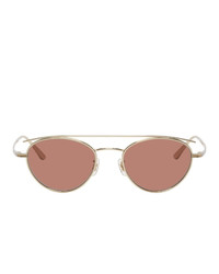 Oliver Peoples The Row Gold And Burgundy Hightree Sunglasses