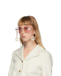 Gucci Gold And Pink Gg0724s Sunglasses