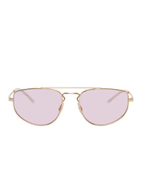 Ray-Ban Gold And Pink Metal Square Sunglasses