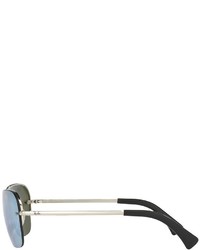 Ray-Ban Highstreet Rb3541 61mm Semi Rimless Rectangle Mirror Sunglasses