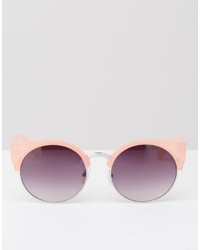 Jeepers Peepers Half Frame Cat Eye Sunglasses In Pink