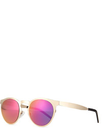 Illesteva Le Steel Mirrored Sunglasses Goldpink