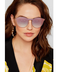 Illesteva Leonard Ii Mask Round Frame Gold Tone Mirrored Sunglasses