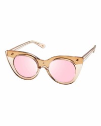Le Specs Nefertiti Two Tone Cat Eye Sunglasses Pink