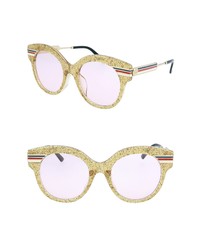 Gucci Novelty Sunglasses In Shy Gltr Gold Endura Gold At Nordstrom