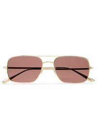 The Row Oliver Peoples Victory La Aviator Style Gold Tone Titanium Sunglasses