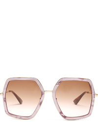 Gucci Oversized Hexagon Frame Sunglasses