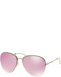Miu Miu Oversized Metal Sunglasses Pink
