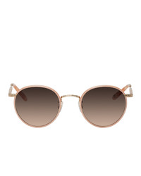 Garrett Leight Pink And Gold Wilson Sunglasses
