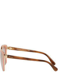 Prada Pink Partial Thick Rim Sunglasses