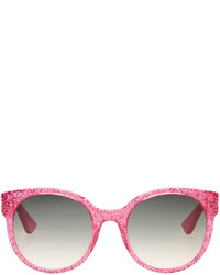 Gucci Pink Round Glitter Sunglasses