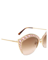 Gucci Pink Swarovski Cat Eye Sunglasses