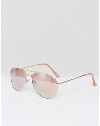 Missguided Pink Tint Aviator Sunglasses