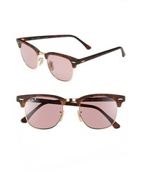 Ray-Ban Clubmaster 49mm Polarized Sunglasses Pink One Size