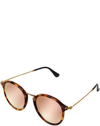 Ray-Ban Rb2447 Round Fleck Sunglasses With Mirrored Lenses