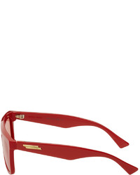 Bottega Veneta Red Acetate Aviator Sunglasses