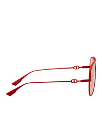Dior Red Oversized Aviator Camps Sunglasses