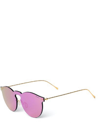 Illesteva Rimless Mirrored Iridescent Sunglasses Pink